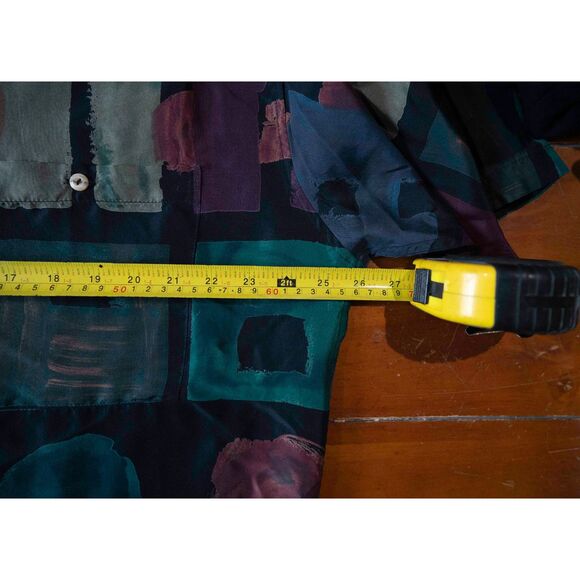 Burma Bibas Retro 90's vintage Fresh Prince 100% Silk Geometric Shirt HipHop XL - Picture 12 of 13